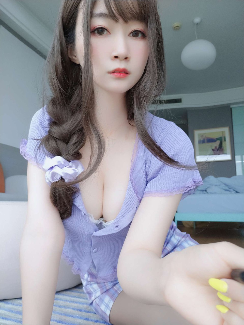 #微密圈 公司前台小姐姐周六在家无聊寂寞自拍 – 下面是香芋味（7）